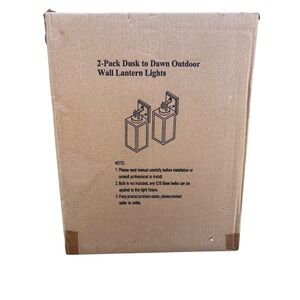 B04005PP Black Electric Dusk To Dawn Outdoor Wall Lantern Light Pack Of 2